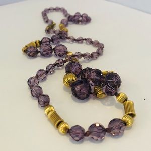Genuine Amethyst and High Grade Gold Necklace